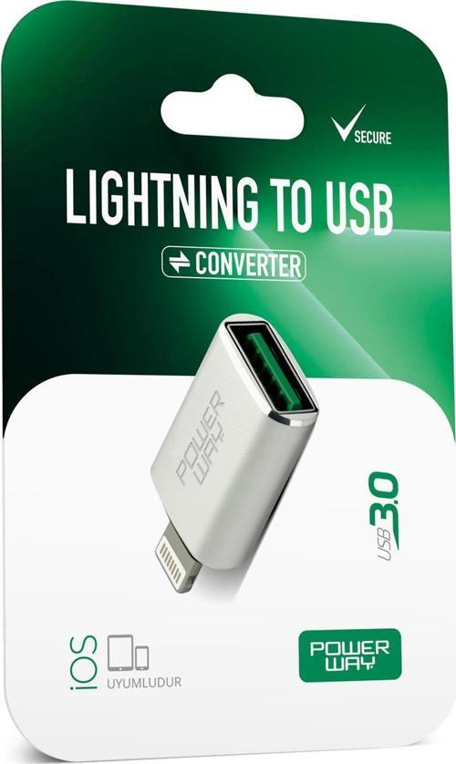 Lightning to Usb 3.0 (YÜKSEK HIZLI) Veri Aktarımı Apple Uyumlu Otg Çevirici Dönüştürücü