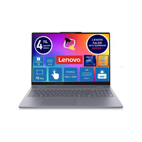 ıdeapad 5 2 In 1 16IAL10 Intel® Core Ultra 7 255H 16GB 512GB SSD 16" Touch 83KS002ATR W11P Dokunmatik Bilgisayar Snertec