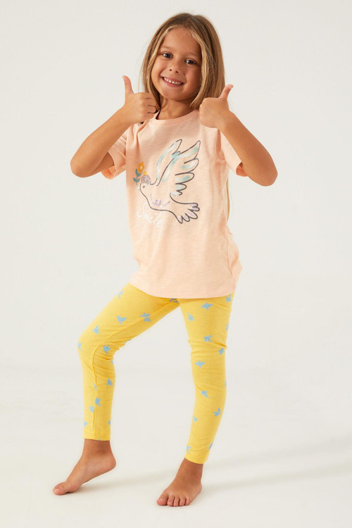 3075 Garson Bird Smile Kız Çocuk Tayt Takım