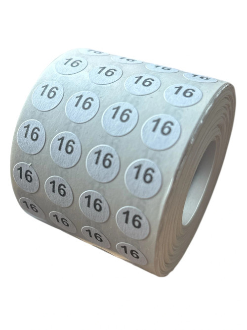 17NO Yapışkanlı Sticker Etiket Beden Etiketi (5000 ADET)