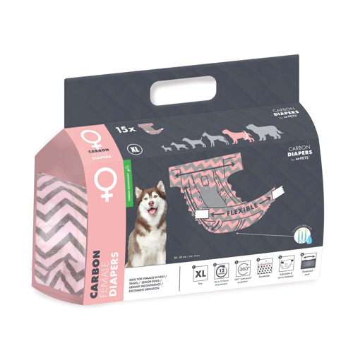 Carbonlu Diapers Dişi Köpekler İçin Külot (XL) 15Li