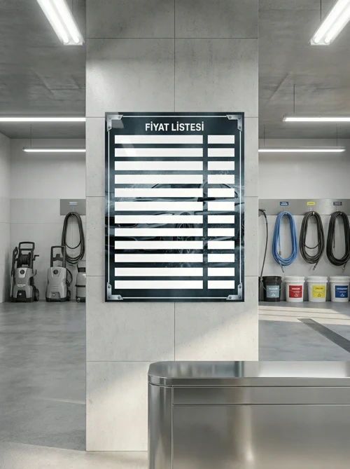 Yapışkanlı Oto Yıkama Fiyat Listesi  (Model- 21)