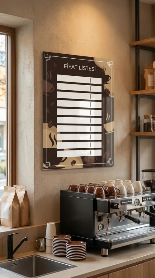 Yapışkanlı Cafe Fiyat Listesi (Model- 23)