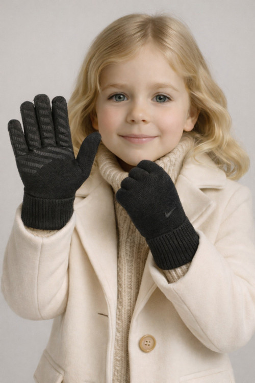 Knit Grip Gloves Dokunmatik Uyumlu Unisex Eldiven Siyah
