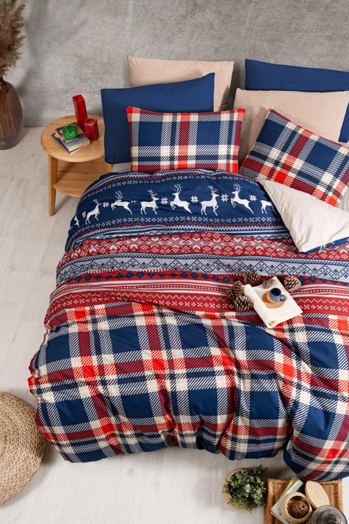 Mystory Home Lastikli Çarşaflı Tek Kişilik Nevresim Takımı Cerf