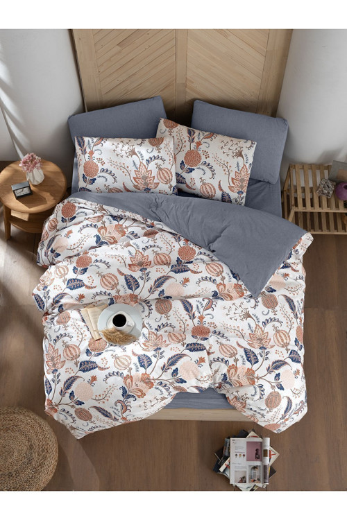 Mystory Home Lastikli Çarşaflı Çift Kişilik Nevresim Takımı Etro