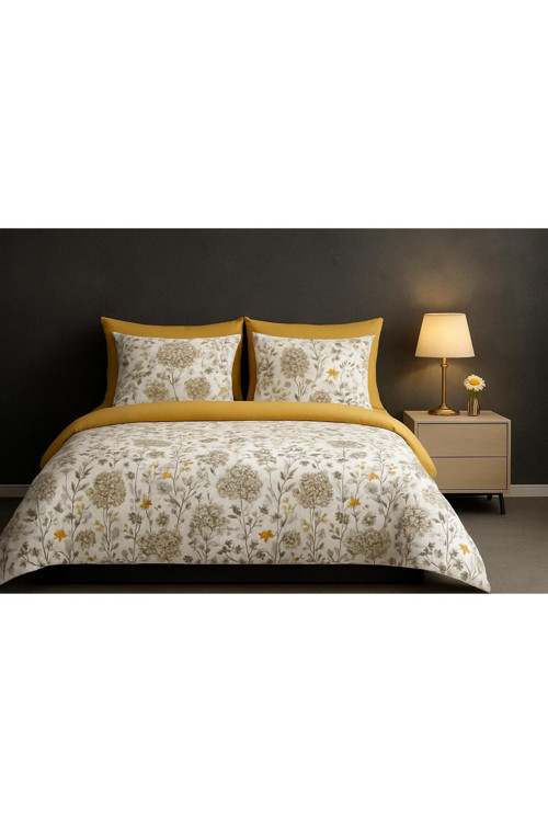 Mystory Home Çift Kişilik Nevresim Takımı Jaune
