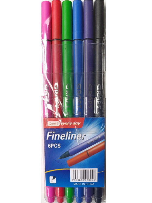 Fineliner Kalem 6 Lı Plastik Kutu 0,4mm