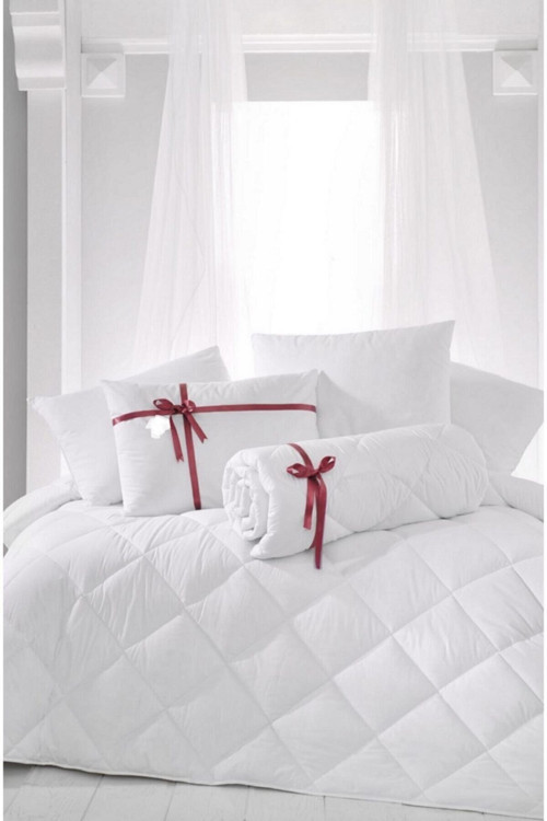 Çift Kişilik Antialerjik Lüx Microfiber Yorgan + 2 Adet 800 Gr Boncuk Slikon Yastık Seti
