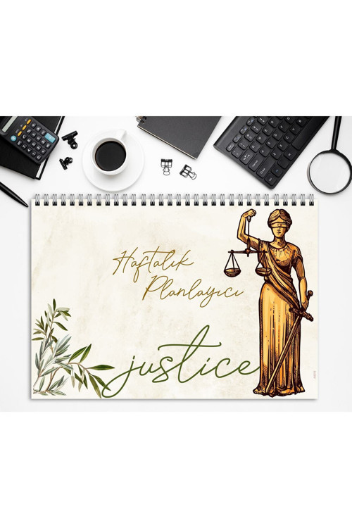 A4 Haftalık Planlayıcı Justice - Konsept Defterler - Orta - Spiralli - Karton