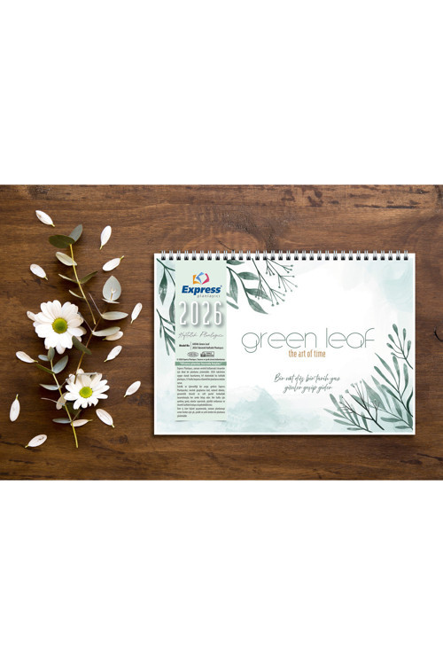 2026 Takvim A4 Ebat 53 Haftalık Planlayıcı Green Leaf