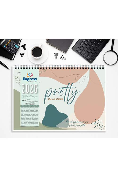 2026 Takvim A4 Ebat 53 Haftalık Planlayıcı Pretty