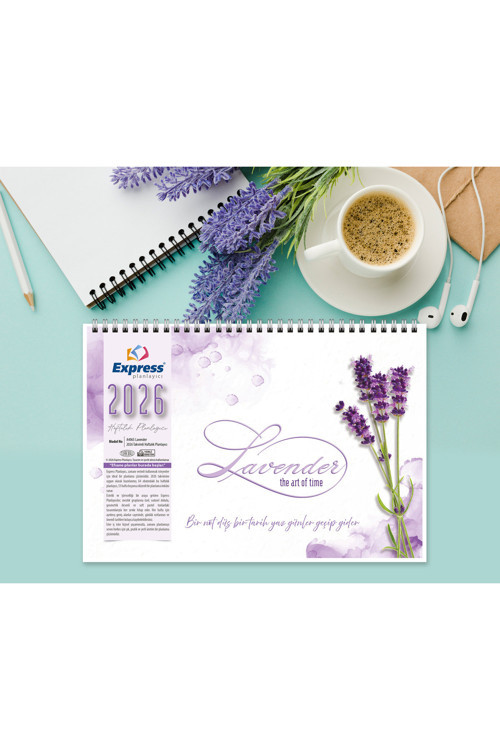 2026 Takvim A4 Ebat 53 Haftalık Planlayıcı Lavender