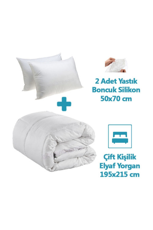 Çift Kişilik Silikon Elyaf Yorgan Yastık Seti