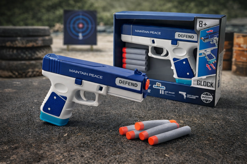 Oyuncak Sünger Mermi Atan Tabanca WY2105B Blaster Zone Soft Bullet Silah