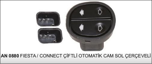 Cam Kaldırma Anahtarı Çiftli Ford Fıesta / Connect Çerçeveli 8 Pin 25233 - An308 - An0880 - An0810 (1 Ad )