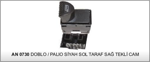 Anahtar Cam Açma Doblo/Palıo/Albea Tek Siyah Sol 25177 - An208 -An0730 (1 Ad )