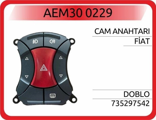 Cam Anahtarı+Flaşör Dörtlü Anahtarı Fıat Doblo 2001- (1 Ad )