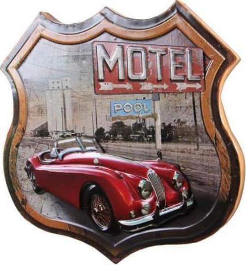 Dekoratif 3D Motel &Kırmızı Chevrolet Temalı Duvar Panosu