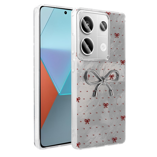Redmi Note 13 Pro 4G Kılıf Kamera Çıkıntılı Parlak Figürlü Shiny Happy Silikon Kapak