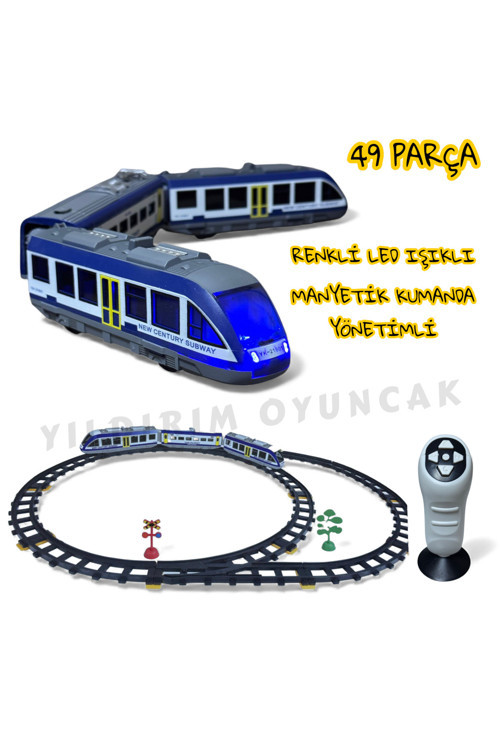 Uzaktan Kumandalı Müzikli Led Işıklı Manyetik Mıknatıslı Birleşim Yerleri 49 Parça 264 Cm Tren Seti
