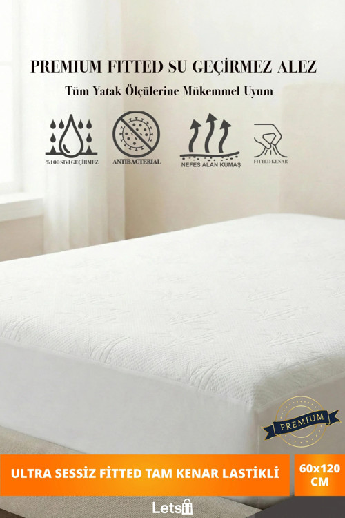 Premium Sıvı Geçirmez Yatak Alezi | Ultra Sessiz Fitted Tam Kenar Lastikli | Nefes Alabilir Yatak Ko
