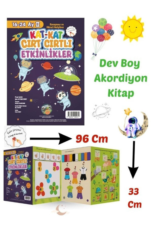16-24 Ay Cırt Cırtlı Kitap - Dev Boy Akordiyon Kat Kat Cırt Cırtlı Etkinlikler