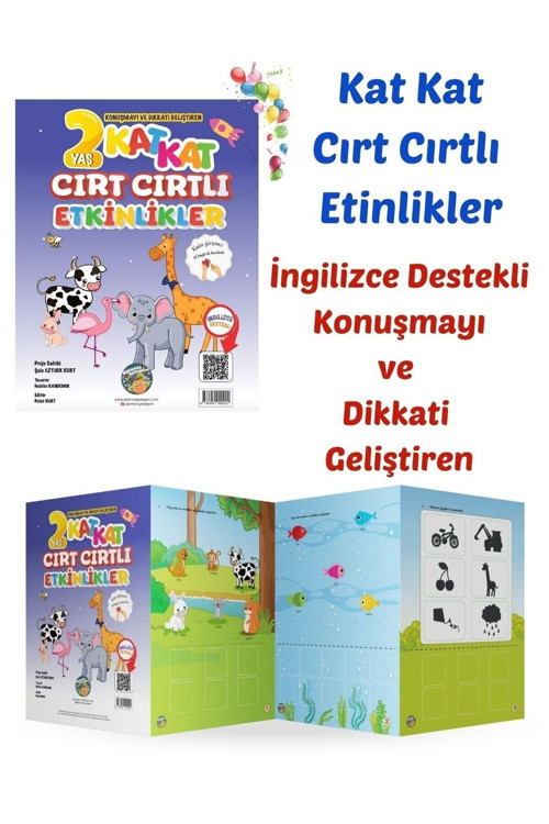 Kat Kat Cırt Cırtlı Etkinlik Kitabı-2 Yaş-İngilizce Destekli -Konuşmayı Ve Dikkati Geliştiren