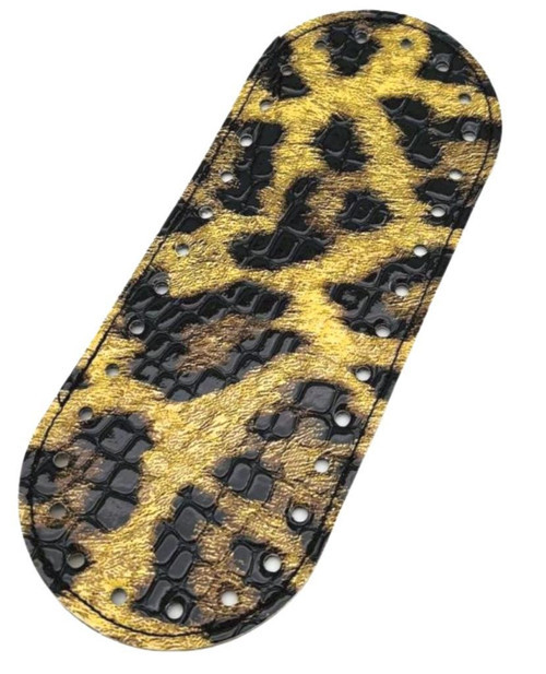 Çanta Aksesuar Suni Deri Parlak Leopar 20x8 cm Oval Çanta Tabanı