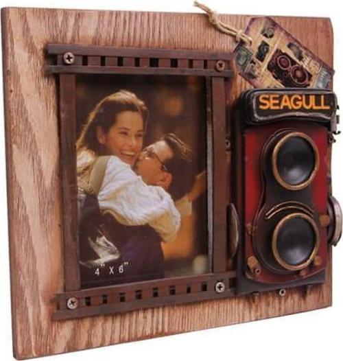 Dekoratif Metal Çerçeve Fotoğraf Makinesi Dekorlu Hediyelik