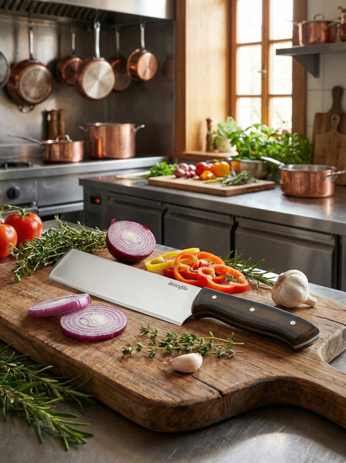 Verzalit Saplı Profesyonel Şef Bıçağı – Paslanmaz Çelik, Ergonomik