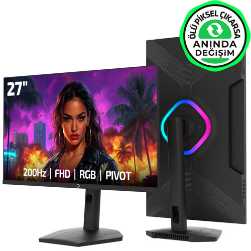 Lunis L40 27'' 200Hz 0.5Ms VA FHD RGB Pivot Gaming Monitör (Sıfır Ölü Piksel Garantili)