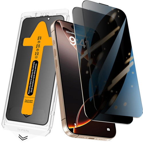 İphone 13 Mkst 2.5D Oliv Privacy Temperli Cam Ekran Koruyucu + Kolay Uygulama Aparatı - Siyah