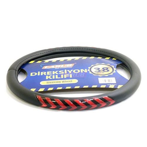 Direksiyon Kılıfı 38Cm Siyah-Kırmız Fosforlu (1 Ad )