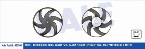 Fan Motoru Motor Cıtroen Berlıngo/Zx/Xsara - Peugeot 306/406/Partner (250W 335Mm) (1 Ad )