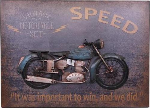 Motorsiklet Tablo Pano Dekoratif Vintage Ev Ofis Hediyelik