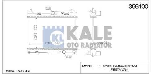 Radyatör Ford B-Max Fıesta Vı Fıesta Van (350X538X16) Al/Pl/Brz (1 Ad )