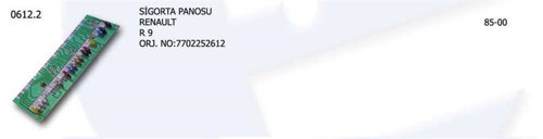 Sigorta Kutusu Renault R9 7702252612 (1 Ad )