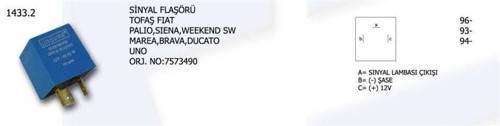 Sinyal Flaşörü Fıat Palıo Sıena Weekend Sw Marea Brava Ducato Uno 7573490 . (1 Ad )