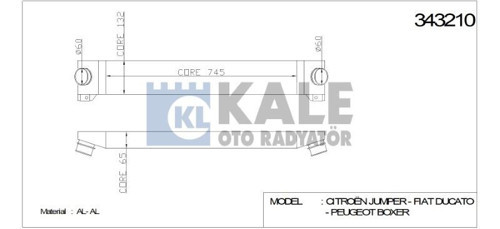 Turbo Radyatörü (Intercooler) Fıat Ducato 06-14 2.3 D/3.0 D Multijet 2,0 D (745X145X64) (1 Ad )