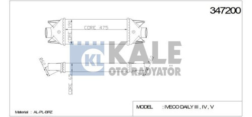 Turbo Radyatörü (Intercooler) Iveco Daıly Iıı - Iv - V (475X187X64) Al/Pl/Brz (1 Ad )