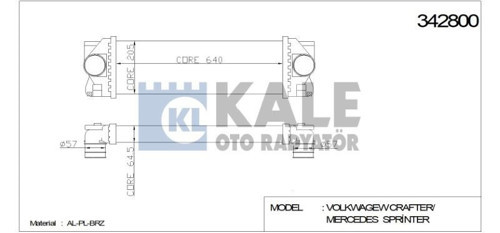 Turbo Radyatörü (Intercooler) Vw Crafter (640X202X64) Al/Pl/Brz (1 Ad )