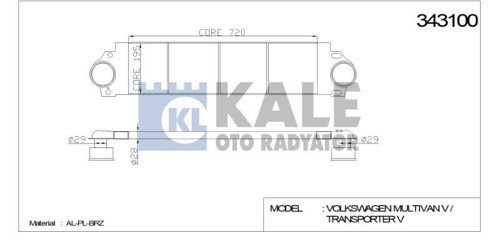 Turbo Radyatörü (Intercooler) Vw Multıvan V Transporter V (720X194X27) Al/Pl/Brz (1 Ad )