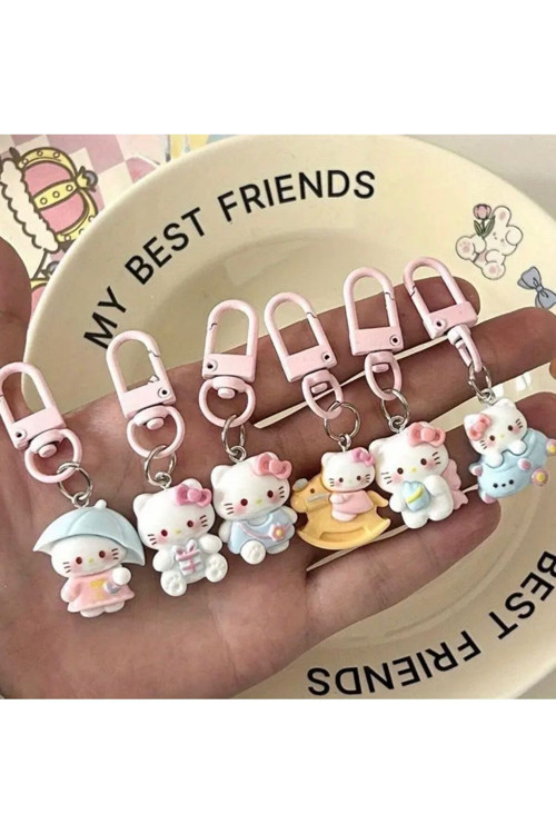Hello Kitty Sevimli Figürlü Anahtarlık Çanta Süsü Charm (Rastgele Bir Adet Gönderilir.)