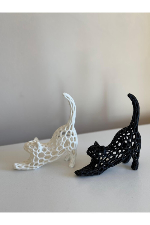 2 Adet Kedi Modeli Dekoratif Obje Plastik