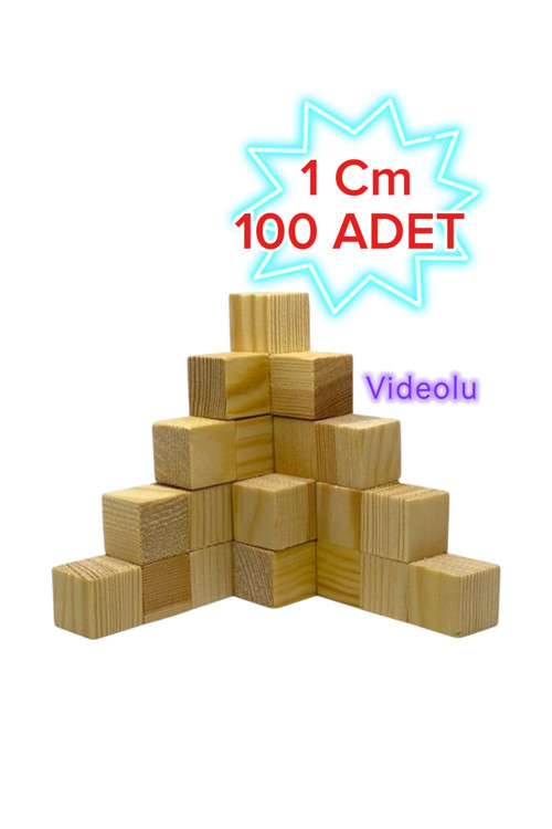 (1 cm) Ahşap Küp (100 adet) - DIY Sanat ve Hobi Projeleri biblo yapımı - A kalite