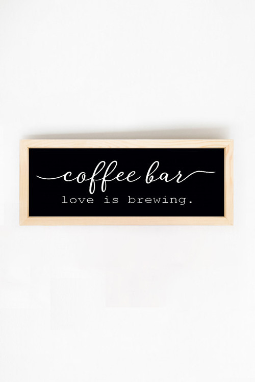 Coffee Bar Tasarımlı Dekoratif Ahşap Tablo