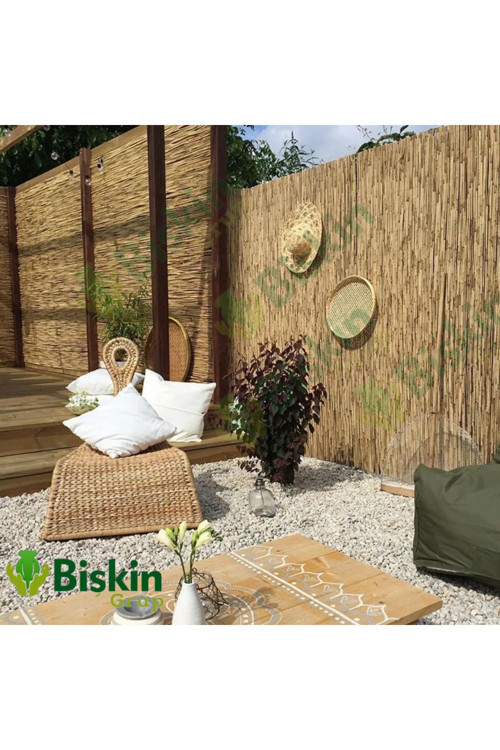 Kamış Çit – 200 CM Yükseklik x 200 Genişlik CM Hasır Çit, Natural Bambu Çit Bahçe Dekoru