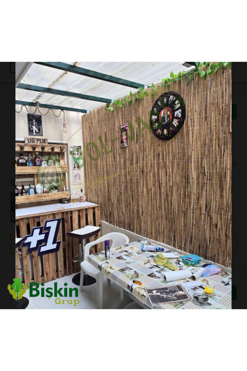 250CM Yükseklik X 250CM Genişlik Doğal Bambu Kamış Hasır Çit Dekoratif Bahçe Balkon ve Duvar Çiti .