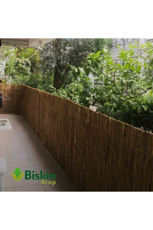 1Metre x 6Metre Eber Gölünden Bambu Kamış Hasır Çit, Gölgelik Bahçe ve Balkon Çiti Reed Fence